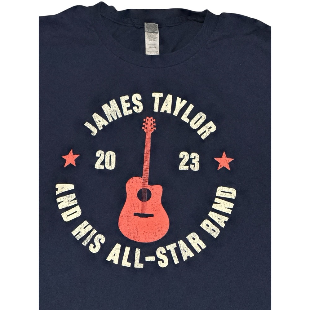 James Taylor And His All-Star Band 2023 Tour Gildan Heavy 100%Cot T-Shirt SizeXL